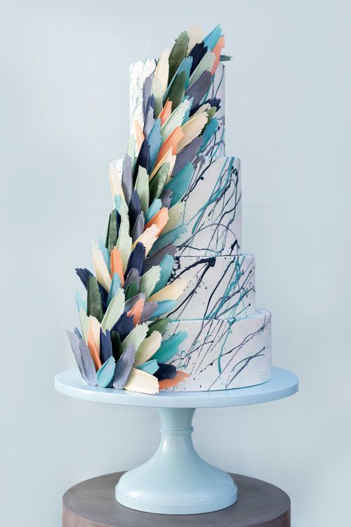 brush stroke cake bleu